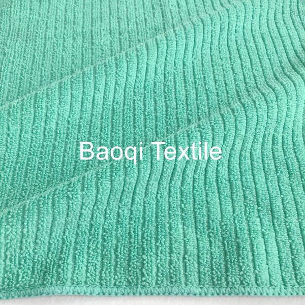 Red/green solid stripe dish rags 100% poly microfiber tea towels wipes,single side kitchen cleaning rags size 38*51cm