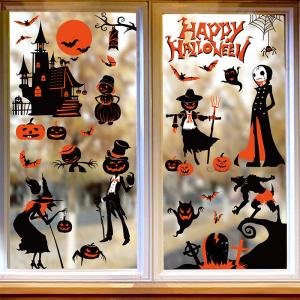 Customization Halloween Party Sticker Witch Pumpkin Electrostatic Window