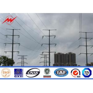 138 KV Transmission Line Electrical Power Pole , Steel Transmission Poles