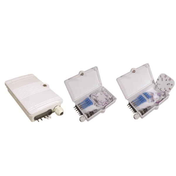 Plastic fiber optical distribution box,191X120X44mm,wall-mounted,IP65,4pcs