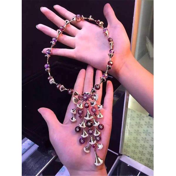 Real low price and high quality jewels B necklace 18k gold white gold yellow gold rose gold diamond necklace