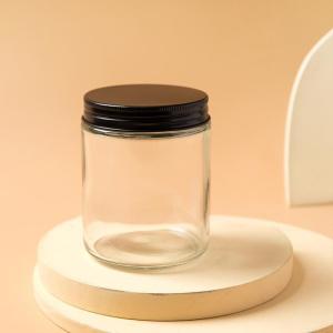 Clear Mini Cookie Glass Canister Jar With Black Airtight Lids