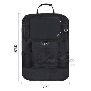 600D Oxford Cloth Car Seat Back Organizer Durable With 9 Storage Pockets