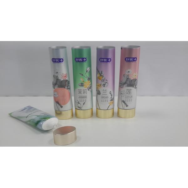 D35 90g Flat Oval Elliptical Toothpaste Tube Golden Stamping Offset Flexo