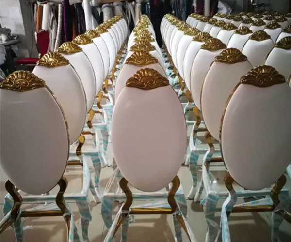 Modern Fashion Gold White Stainless Steel Banquet Chair Luxury Banquet Wedding Chair
