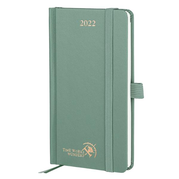 Buy Light Green Hardback Mini Weekly Planner With Vertical Inner Pages at wholesale prices