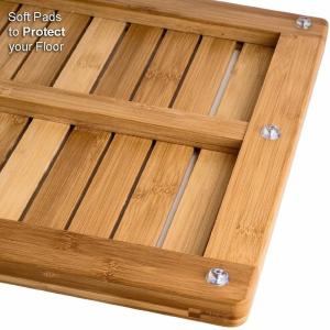 Bamboo Bathroom Supplies Bamboo Shower Floor Mat Non Slip 23.7 X 16 X 1 Inches