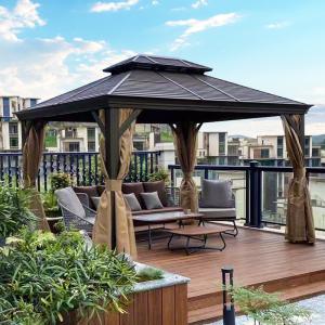 Gazebo with Adjustable Roof Outdoor Hardtop Gazebo Gazebo Canopy