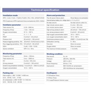 TFT Display Ventilator Breathing Machine Electronically Control Emergency Start