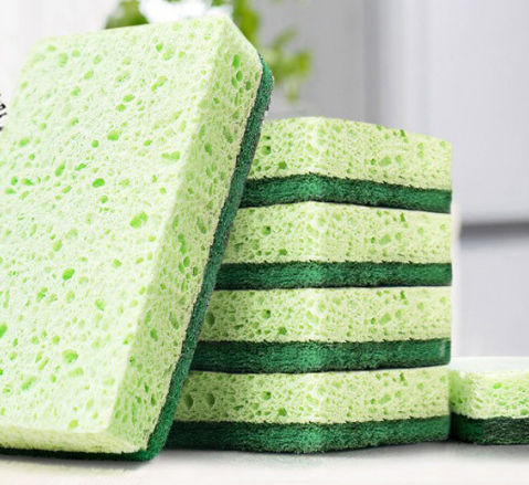 Quality Natural Green Cellulose Sponge High Absorbency for Kitchen Cleaning for sale
