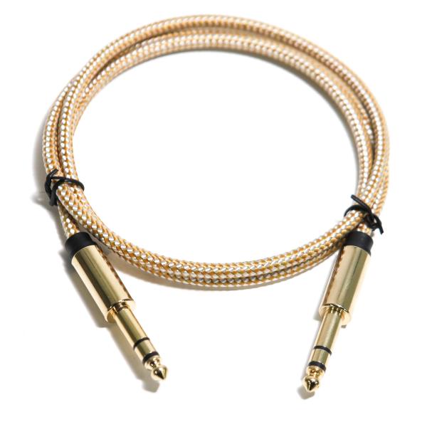 Guita String RCA Audio Cable 6.35MM Knited Rope Fine Metal Interface 0.8M