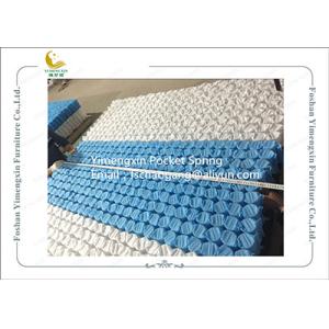 Mattress Pocket Spring Unit With White / Blue Colour Non Woven Fabric Cover