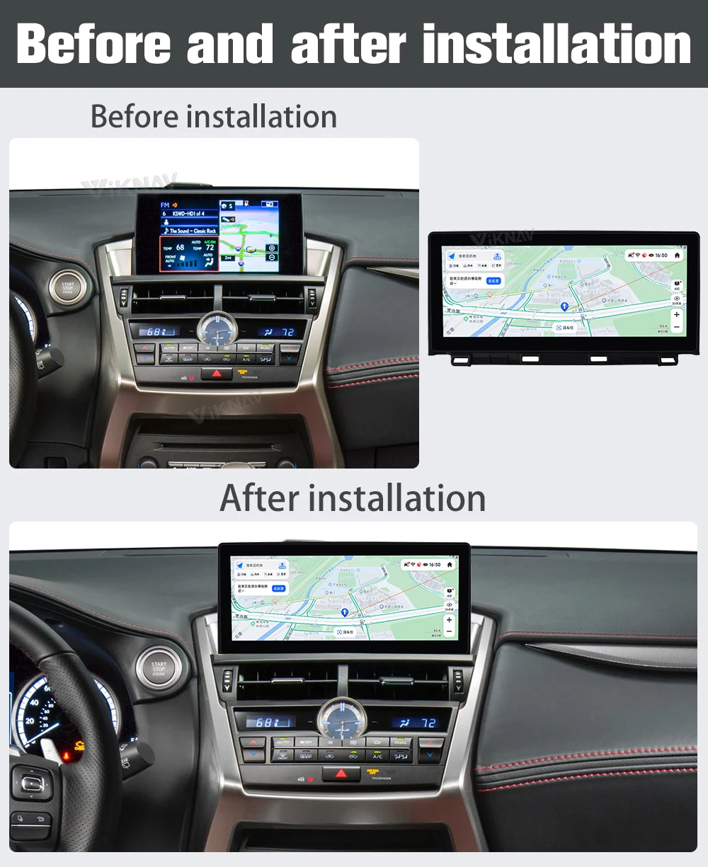 Viknav Car Radio For LEXUS NX (2018-2020)12.3 inch Touch Screen Wireless Carplay GPS Navigation LCD Display Screen