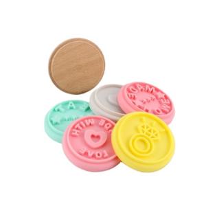 Sustainable Customized Silicone Stamp Food Grade Cookie Stamps with Wooden