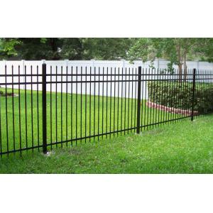 Powder Coated 2 Rail 5 Ft Tall Black Aluminum Fence