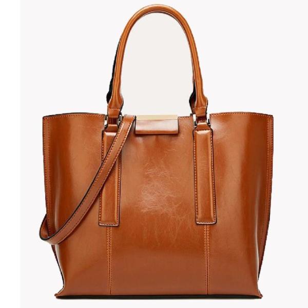 Buy Versatile Retro Oil Wax Skin One Shoulder Womens Tote Bags at wholesale prices