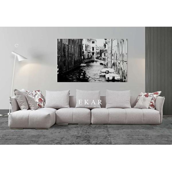 Living Room Furniture L Shaped Fabric Modern Sectional Sofa Set