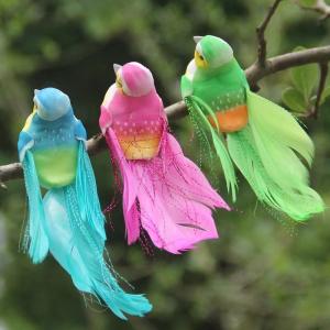 Quality Christmas Party Decoration Artificial Feathered Birds With Accessory for sale