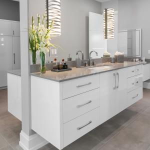 Lacquer Painting Ceramic Basin Bathroom Vanity With Mirror Wall Mounted White