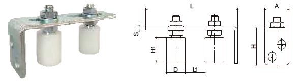 L Post Sliding Gate Guide Bracket 1.18 Inches Roller Slide Gate Guide Bracket Plate