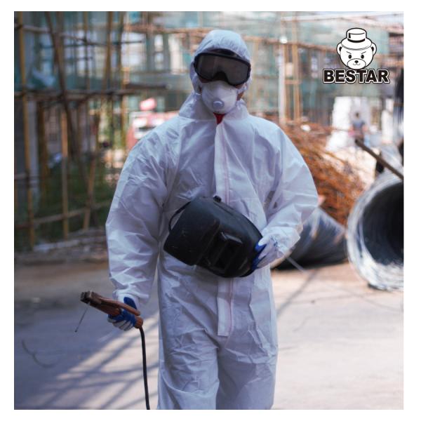 Buy Fire Retardant ISO13485 Disposable Paint Protective Coveralls Single Use Overalls at wholesale prices