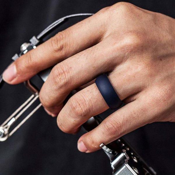 Flexible Finger Ring Metallic Silicone Wedding Rings with Moulding Processing Service