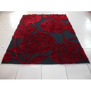 Flower Structured Acrylic underlay Polyester Face Shaggy Rug Carpet