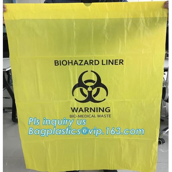 Super Jumbo Large Drawstring Autoclavable Biohazard Bags, Thick Polyethylene Bag