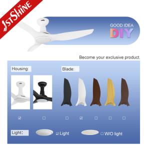 DC Motor 52 Inch ABS Blade Ceiling Fan with LED Light and Energy Saving Function