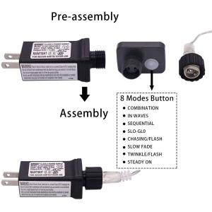 Indoor Fairy LED Remote Control Christmas Lights DC 3V Yellow 10m Length