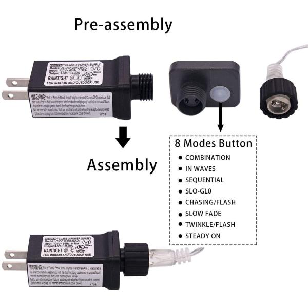 Party Plug In Fairy Copper Wire Lights UL Listed Blue 300 LEDs String Lights 99ft