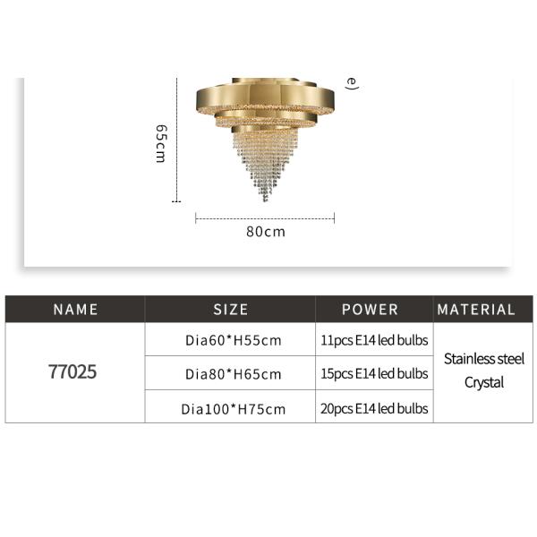 Modern led chandelier living room decoration home decor lights round large dining light(WH-CY-244)