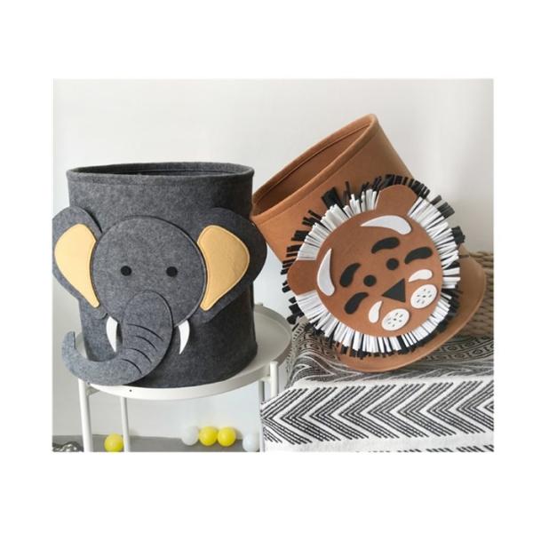 Buy Washable Lion Pattern Felt Storage Boxes Easy Using With EN71 Certification at wholesale prices