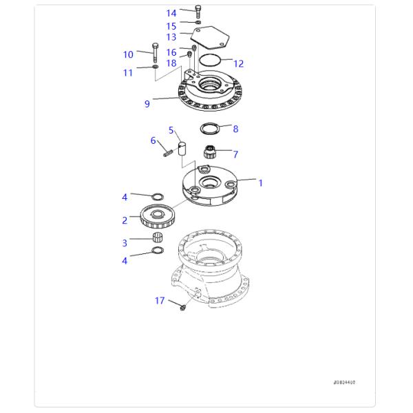 209-26-00040 2092600040 Hydraulic Swing Gearbox Swing Motor Assy for Komatsu Swing Reducer PC800-8 PC750-7 PC850-8 Excavator Aftermarket Factory