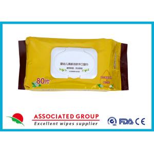 Quality Fragrance Free Baby Wet Wipes Vitamin E &amp; Aloe Vera Added 90pcs 45gsm Pearl Dot Spunlace for sale