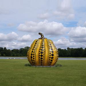 Modern Contemporary Colorful Outdoor Fiberglass Pumpkin Sculpture