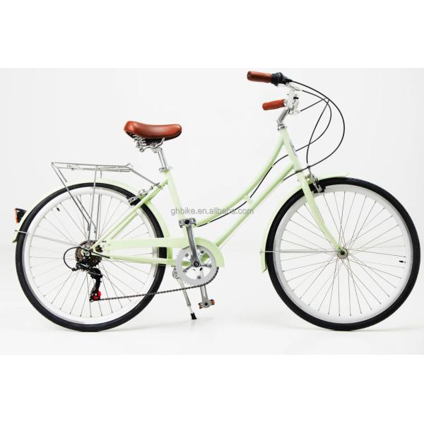 14KG Retro Ladies 7 Speed Vintage Bicycles 700C Adult Women's City Bike with Basket