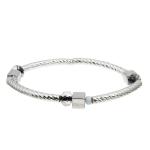 Silver Bar Handmade Stackable Bracelet Set Custom With Crystal Beads
