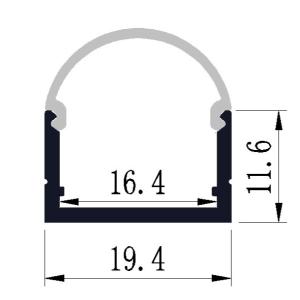 19*11mm Wall Surface Mounted LED Profile Aluminum Customized Length