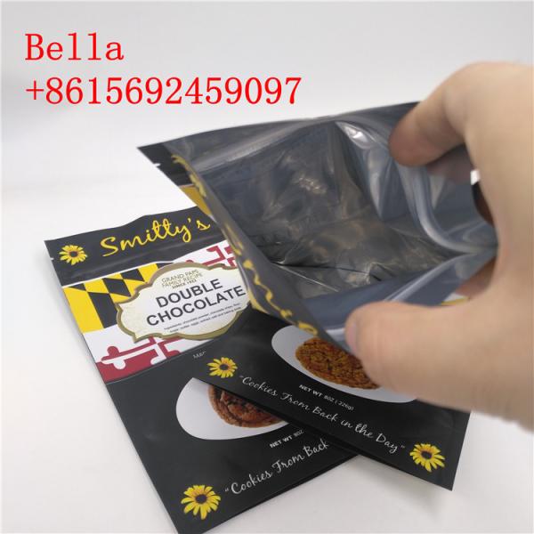 Customization Color Aluminum Foil Bags Zipper Top Handle For Cookie Packaging