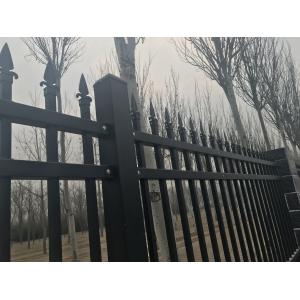 China 2.1m high x 2.4m width Steel Picket Fence Powder Coated Black Color China supplier on sale