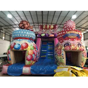China Customized High Inflatable Candy House Dry Slide For Christmas on sale