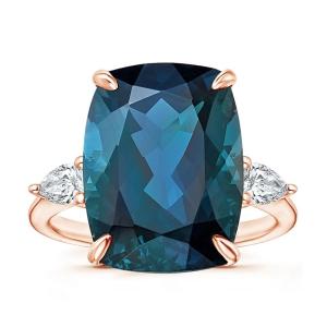 Girls CZ Accents Blue Topaz Ring With 925 Sterling Silver