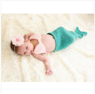 Wholesale - cartoon fish mermaid baby flower headwear Baby Photography Prop