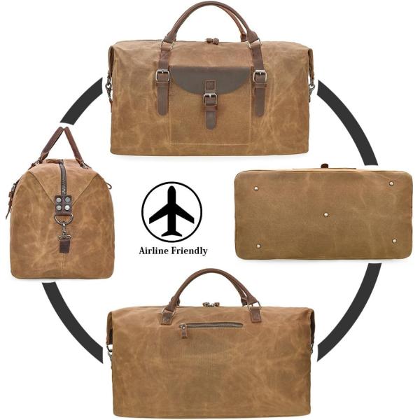 Oversized Waterproof Weekend Overnight Bag Travel Carry On Tote With Waxed