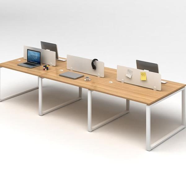 Melamine Board Office Workstation Desks Furniture 6 Seater 3600mm