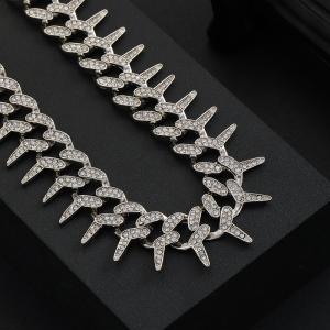 Brand New Gold Plated Men Women Cuban Necklaces Rhinestone Iced Out Curb Cuban