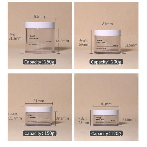 150g 200g PET Cosmetic Jars / Empty Skin Care Containers Cosmetic for Body Cream Body Scrub