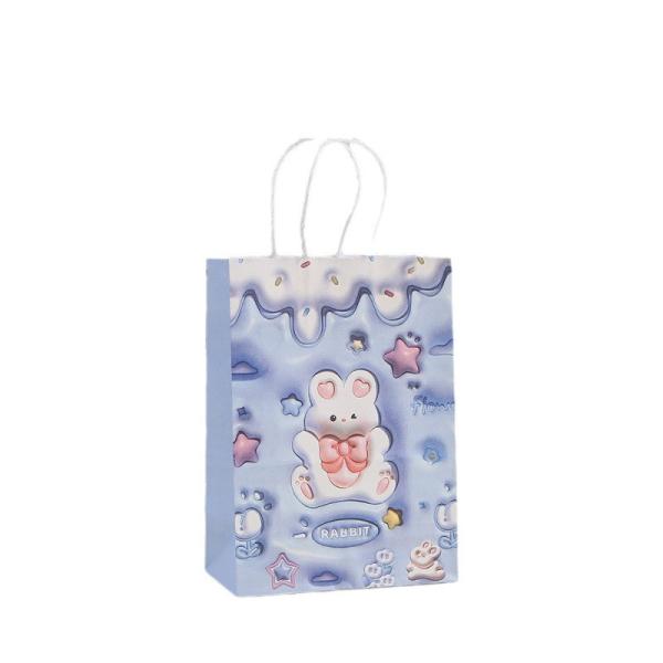 Cute Bunny Embossed Easter Party Decoration Bag Custom Color Accepted Bio