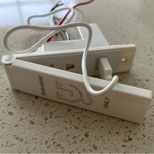 Single 2 Pins Receptacle +one Port Shaver Socket For Mirror , Electrical Socket